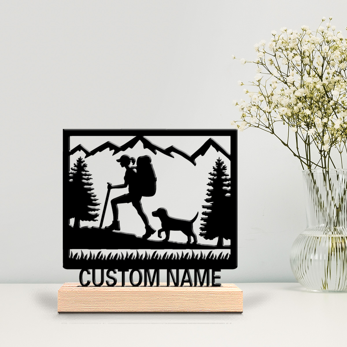 Baby Nursery Decor - 1pc Beauty Personalized Custom Hiking Wooden