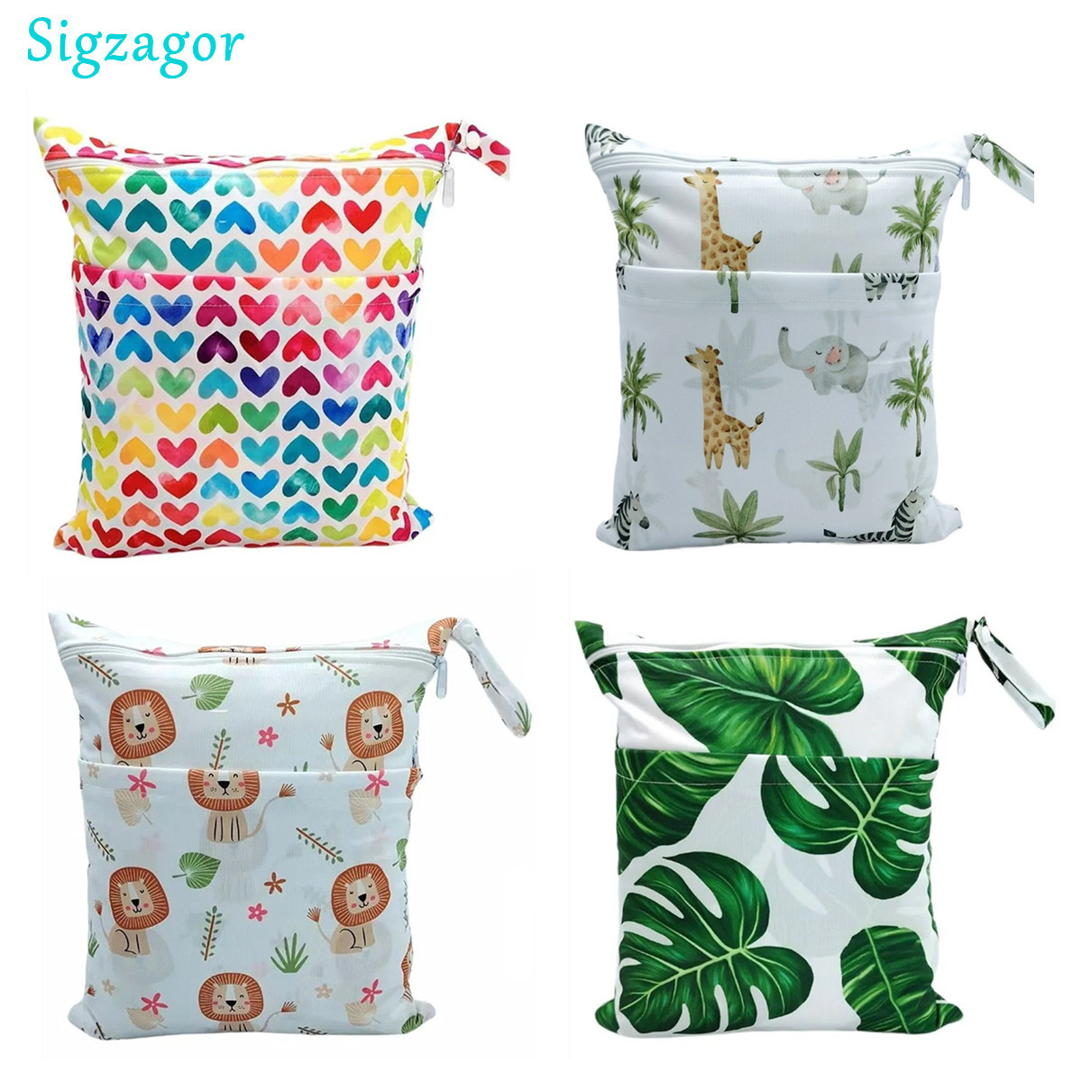 Baby Nursery Bags - [Sigzagor] 1 Wet Dry Bag With