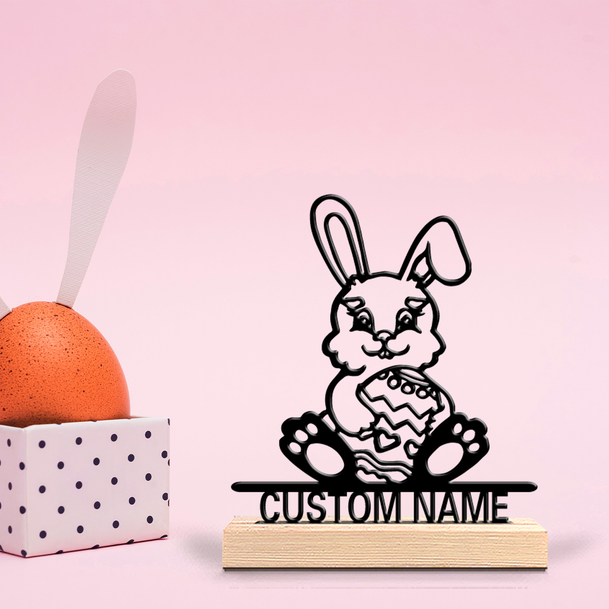Baby Nursery Decor - 1pc Cute Personalized Custom rabbit Wooden