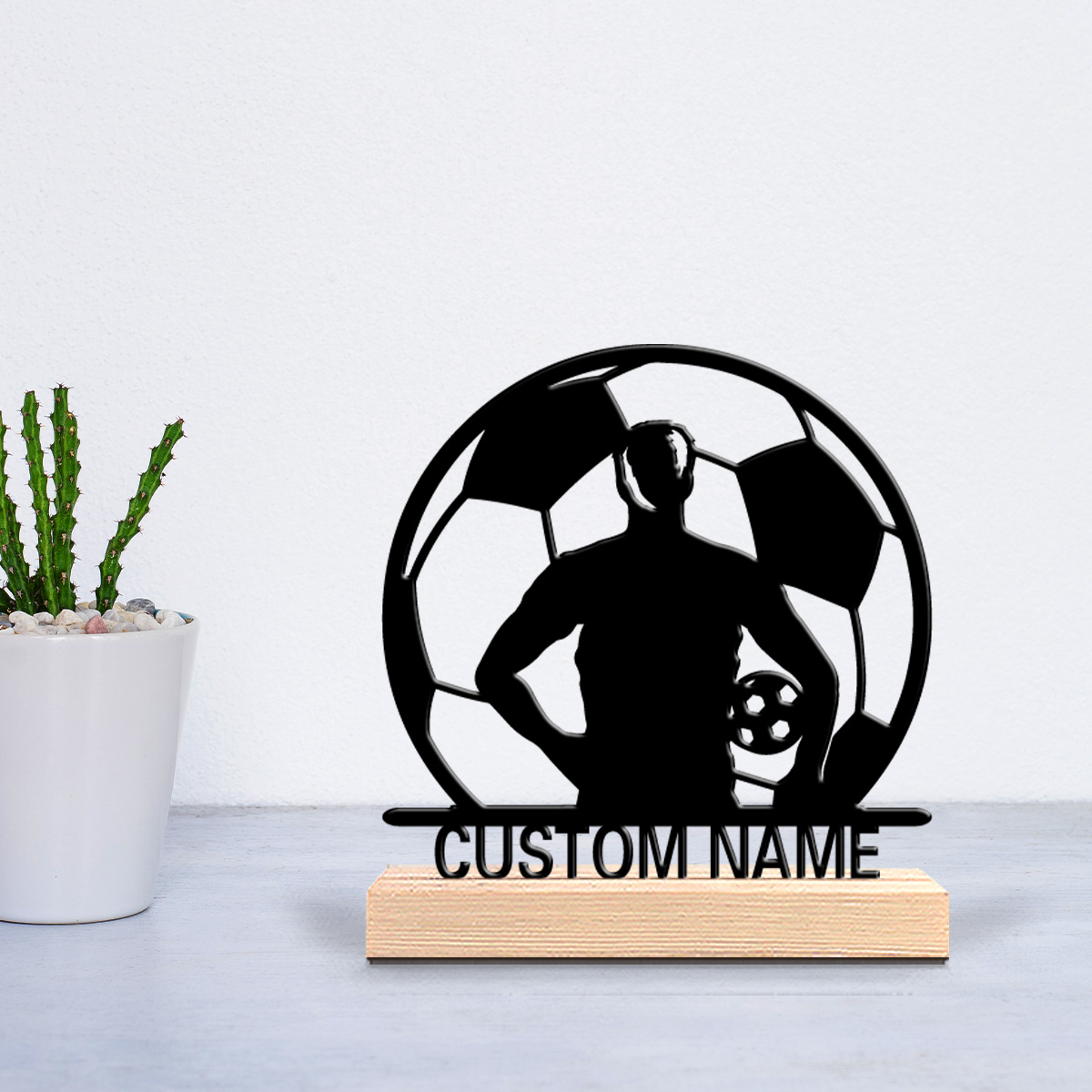 Baby Nursery Decor - 1pc Cute Personalized Custom football Wooden