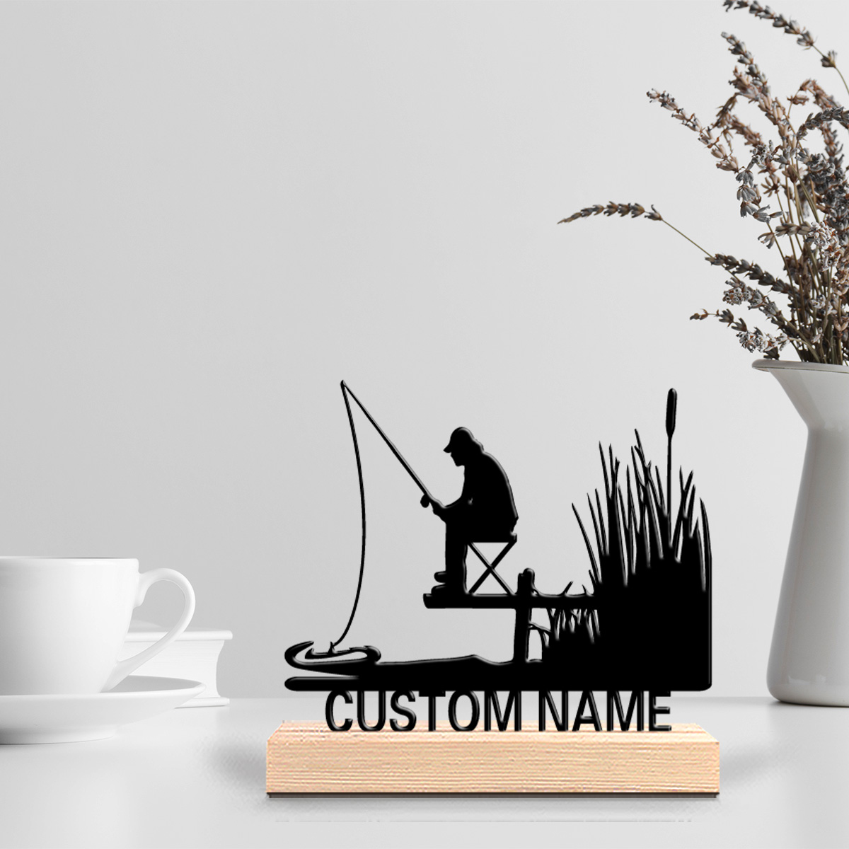 Baby Nursery Decor - 1pc Stylish Personalized Custom fishing Wooden