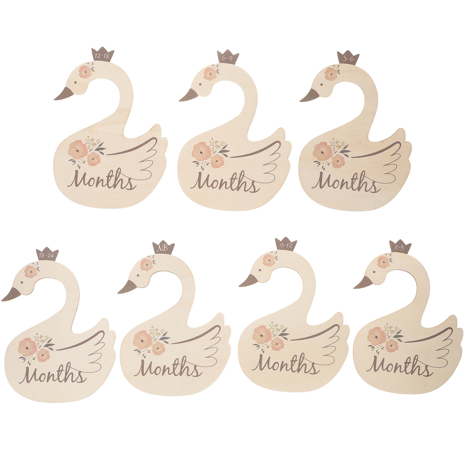 7Pcs Swan Baby Clothes Size Di - Closet Organizer Baby recension och pris