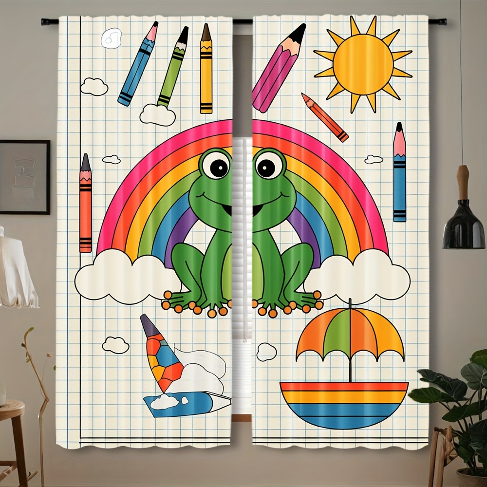 Cute Rainbow Frog Curtain Wind - Baby Nursery Colors recension och pris