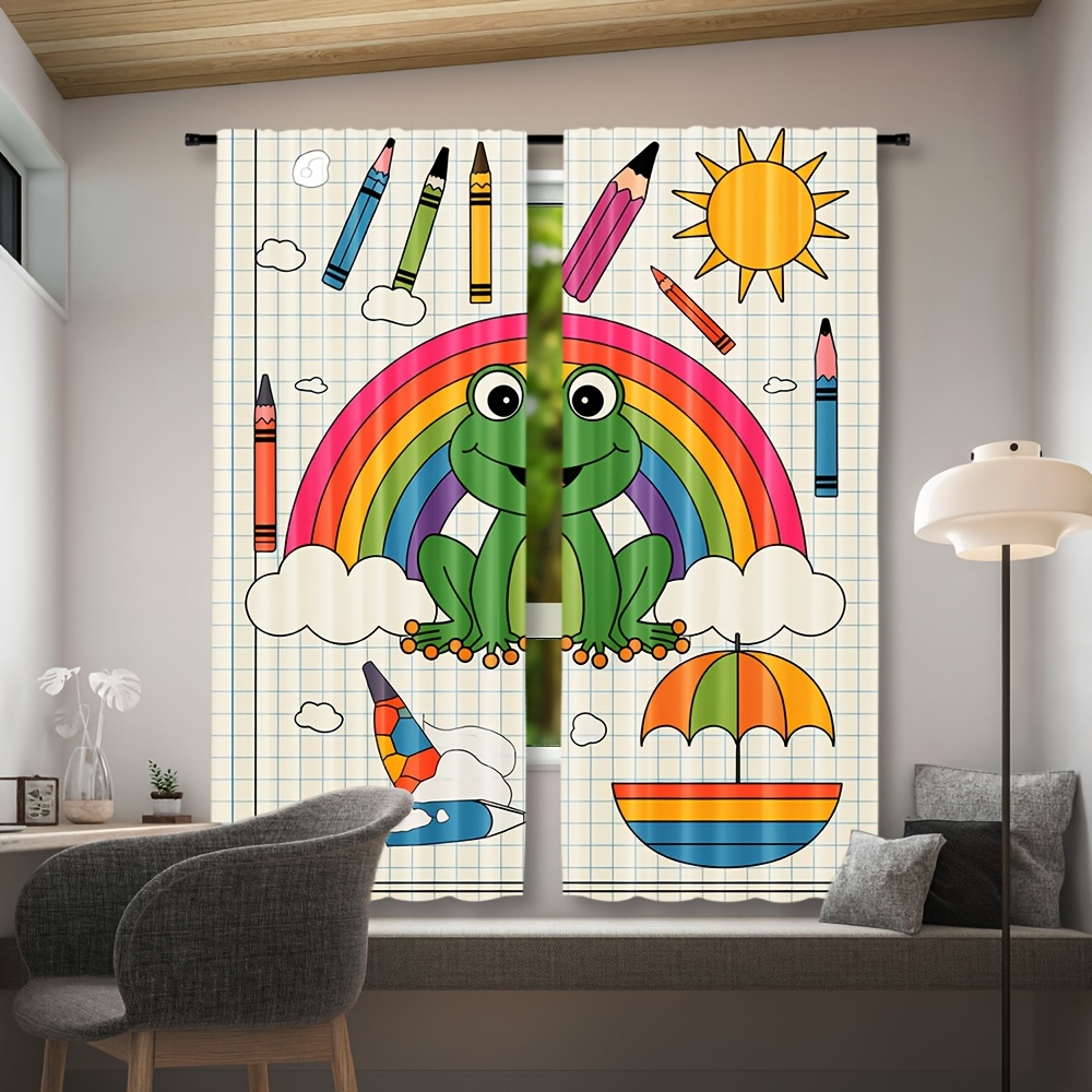 Cute Rainbow Frog Curtain Wind - Baby Nursery Colors recension och pris