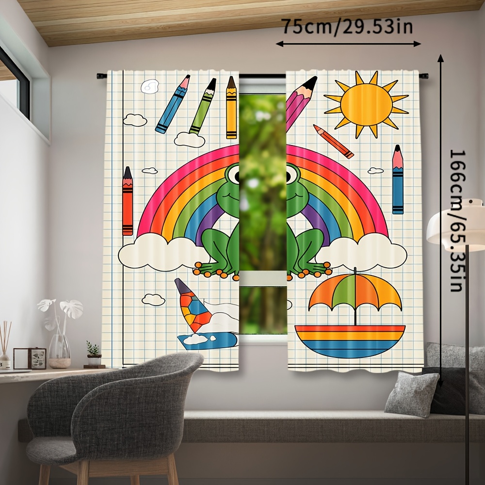 Cute Rainbow Frog Curtain Wind - Baby Nursery Colors recension och pris