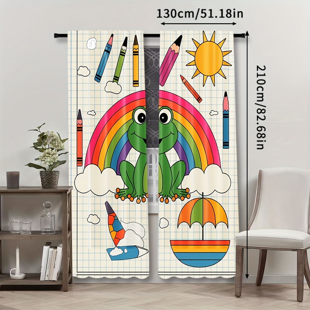 Cute Rainbow Frog Curtain Wind - Baby Nursery Colors recension och pris