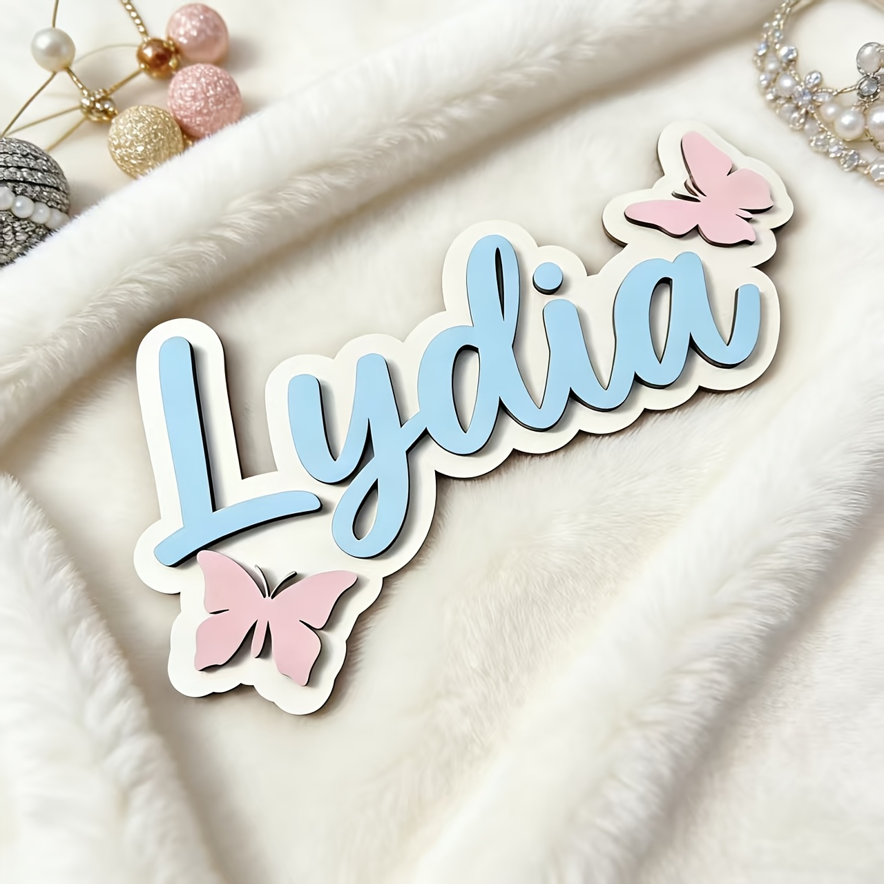 Personalized Blue & Pink Butte - Baby Nursery Decor recension och pris