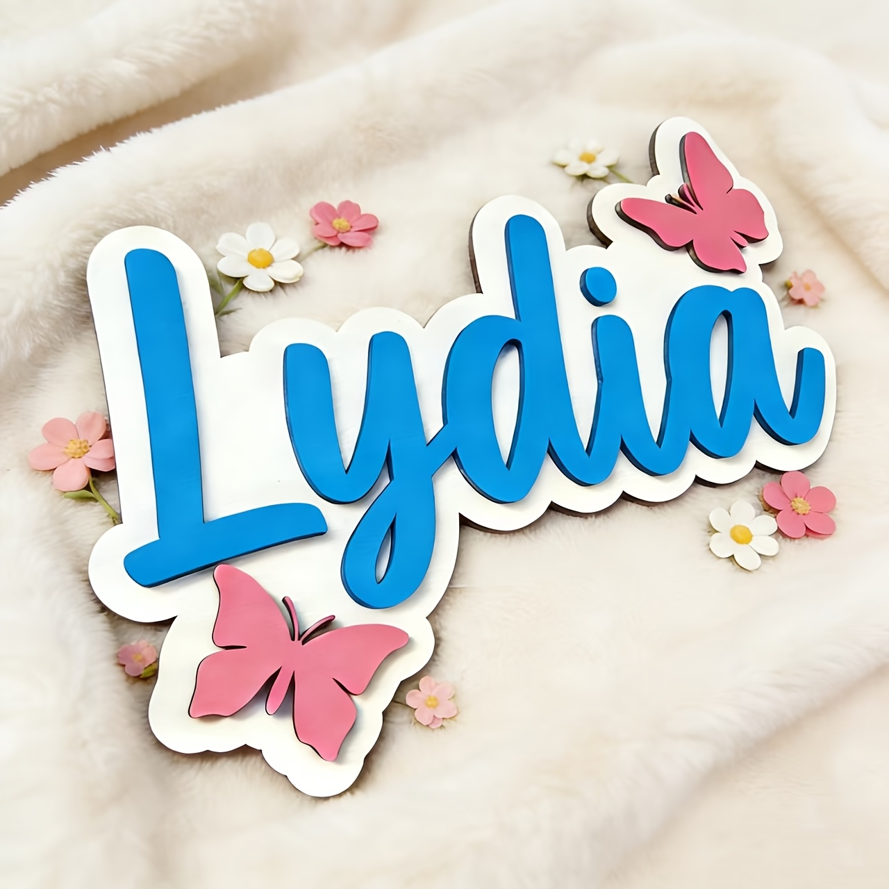 Personalized Blue & Pink Butte - Baby Nursery Decor recension och pris