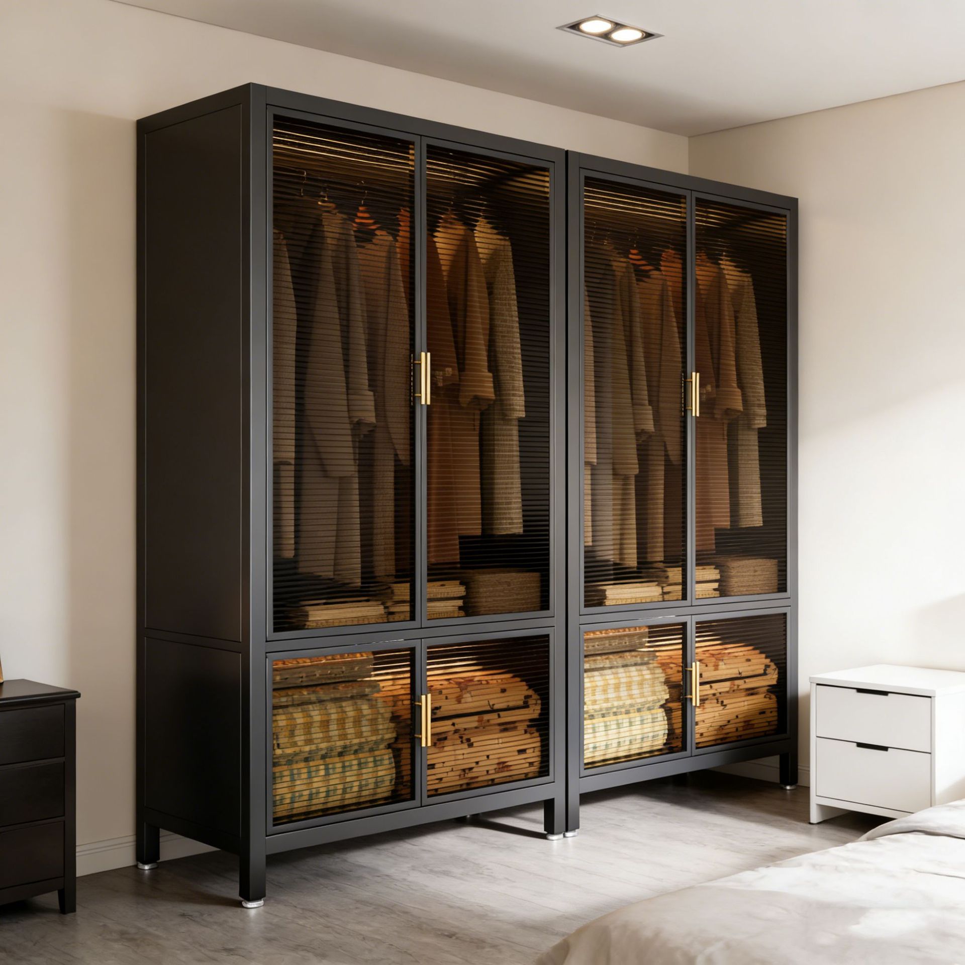 Steel Glass Wardrobe Closet Be - Closet Organizer Baby recension och pris