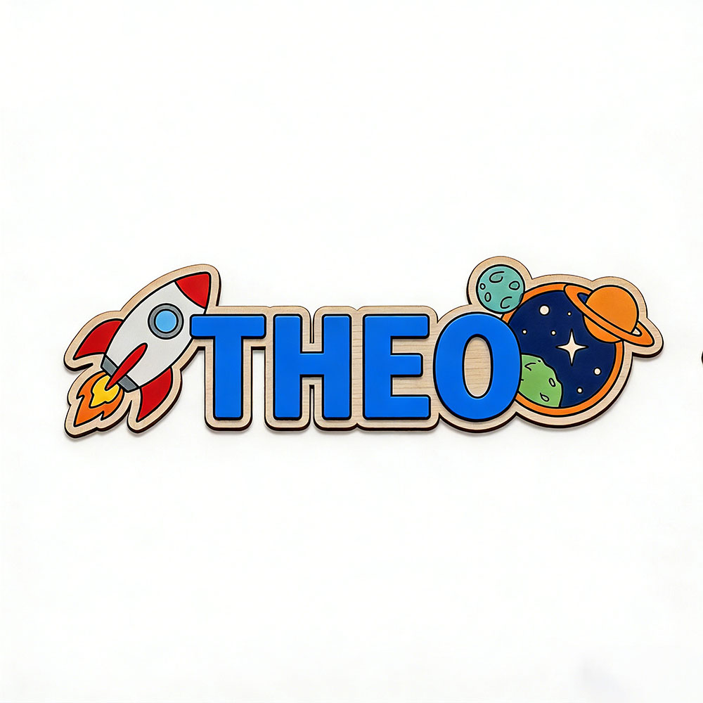 Personalized Space Rocket Name - Baby Nursery Decor recension och pris