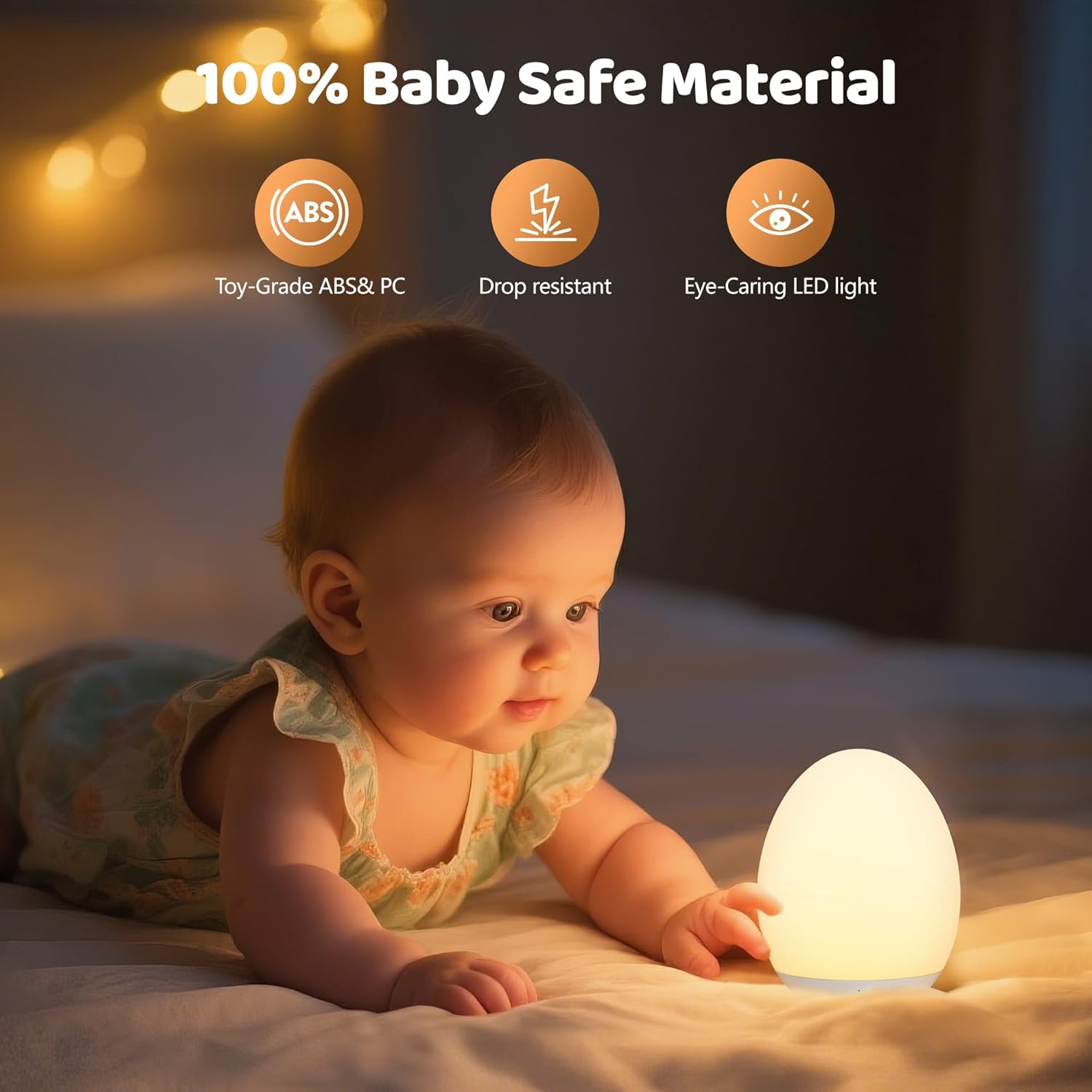 Kids Night Light Baby Egg Lamp - Baby Nursery Colors recension och pris