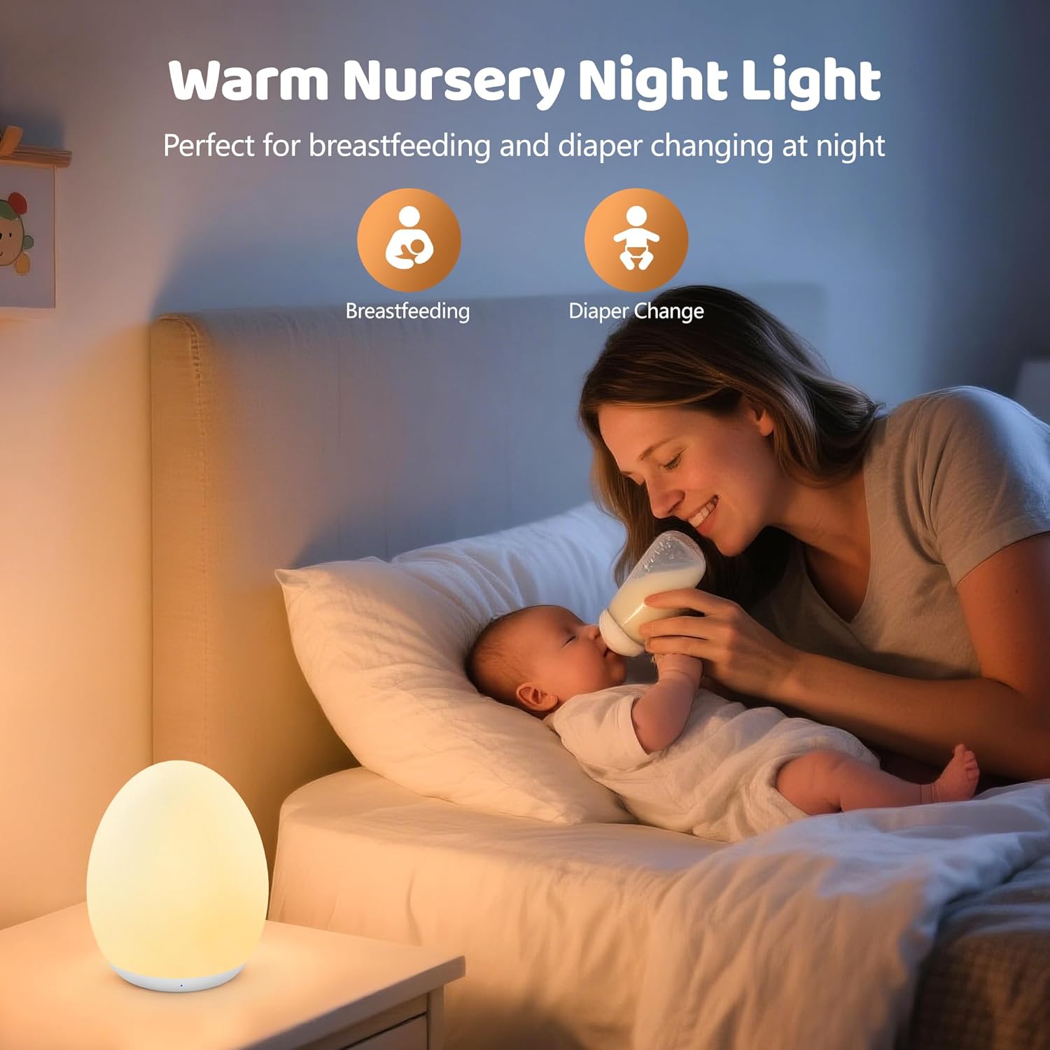 Kids Night Light Baby Egg Lamp - Baby Nursery Colors recension och pris
