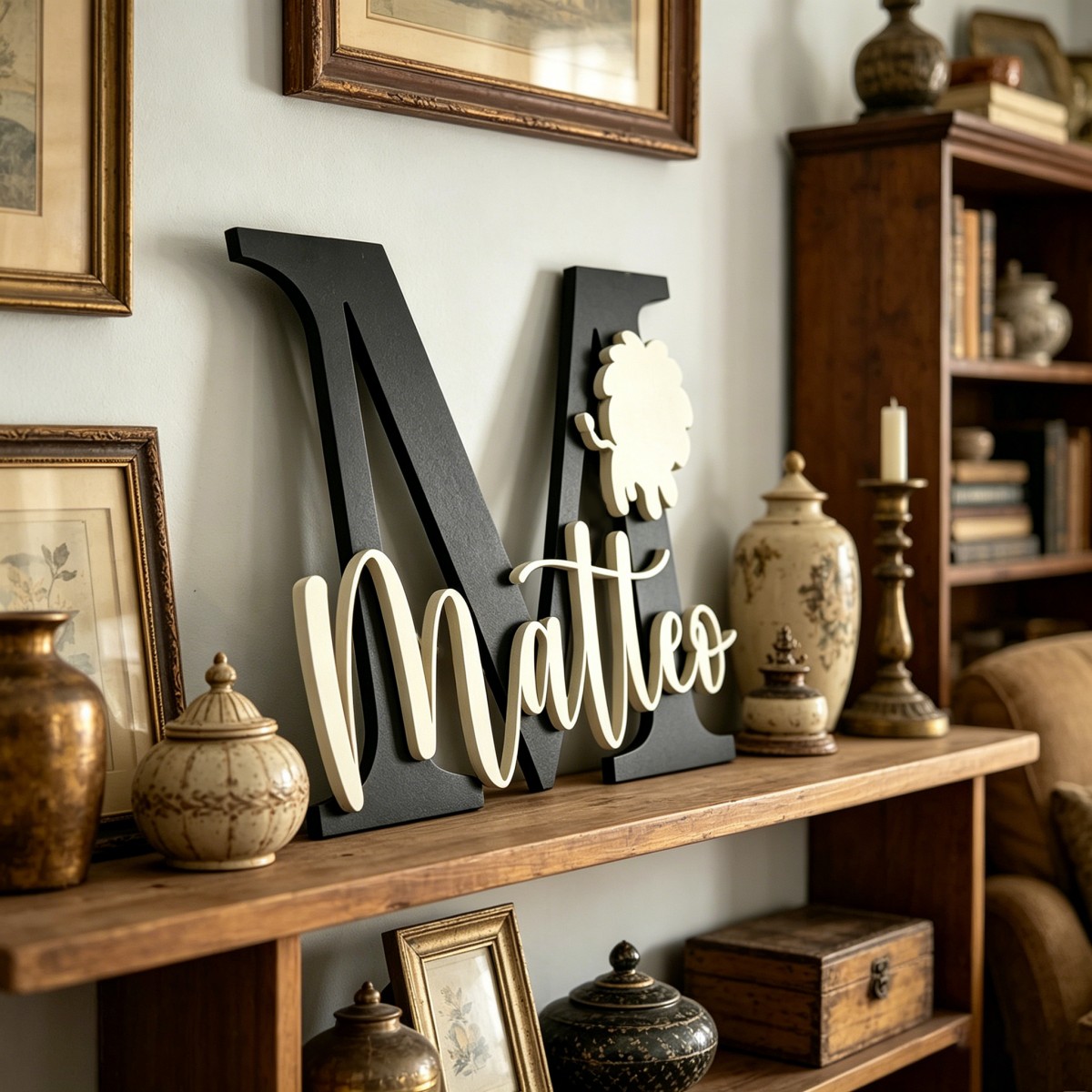 1Pc Custom Lion Name & Initial - Baby Nursery Decor recension och pris