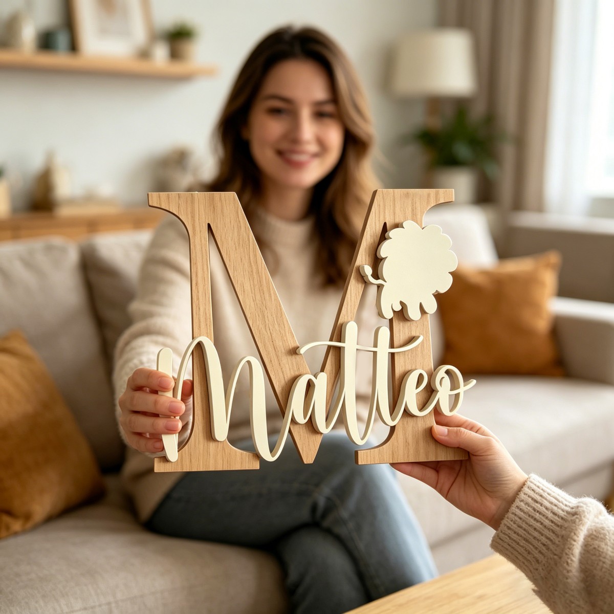 1Pc Custom Lion Name & Initial - Baby Nursery Decor recension och pris