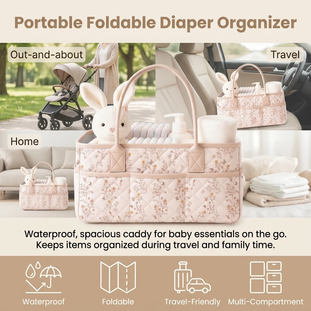 Oxford Cloth Diaper Caddy for  - Baby Nursery Bags recension och pris
