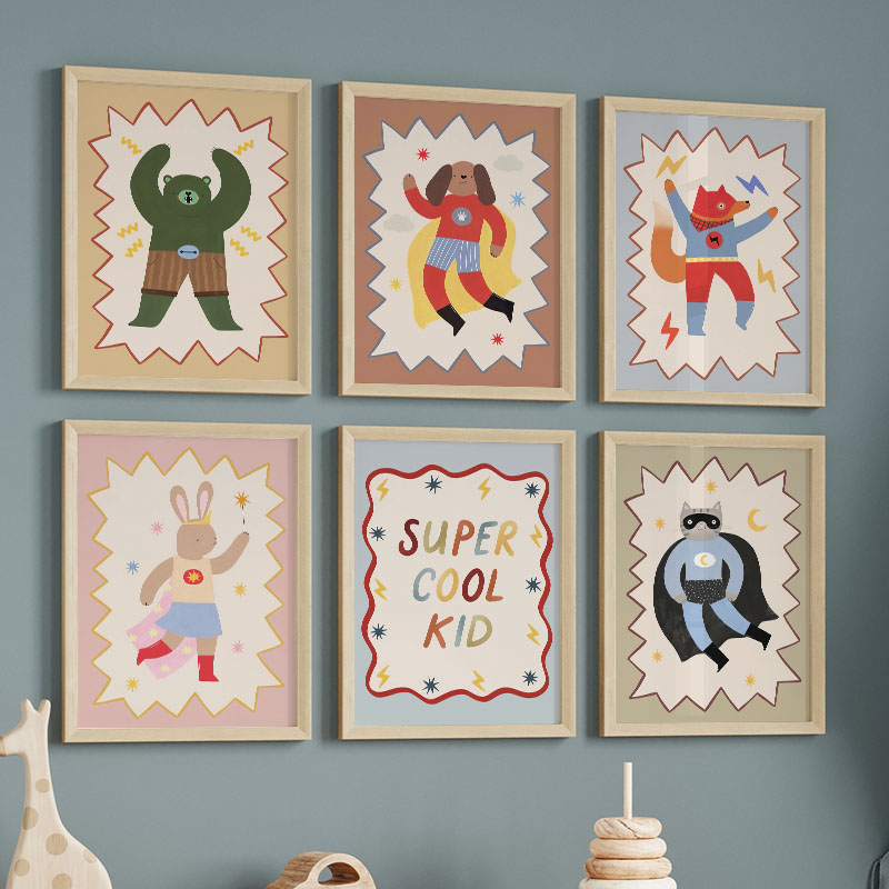 Funny Cartoon Super Cool Kid N - Baby Nursery Images recension och pris
